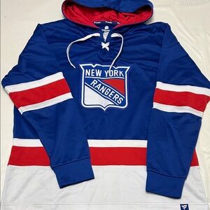Fanatics Blue and Red New York Rangers Hoodie